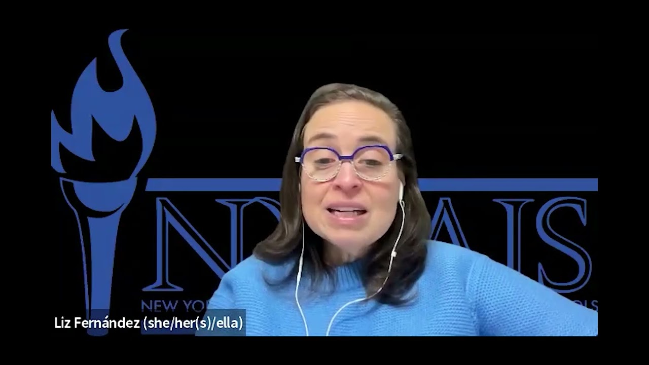 Liz Fernández hosting a NYSAIS webinar